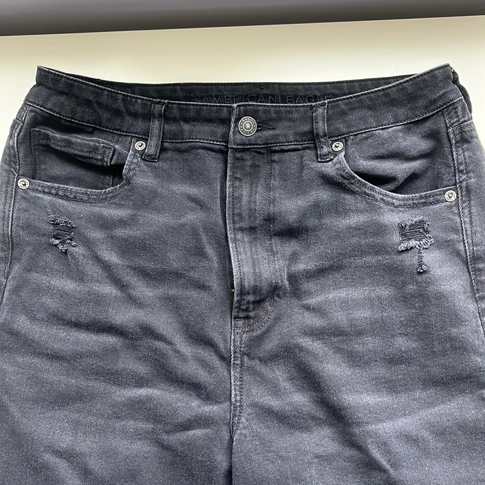 American Eagle Black Jeans, Size 8, Loose Fit